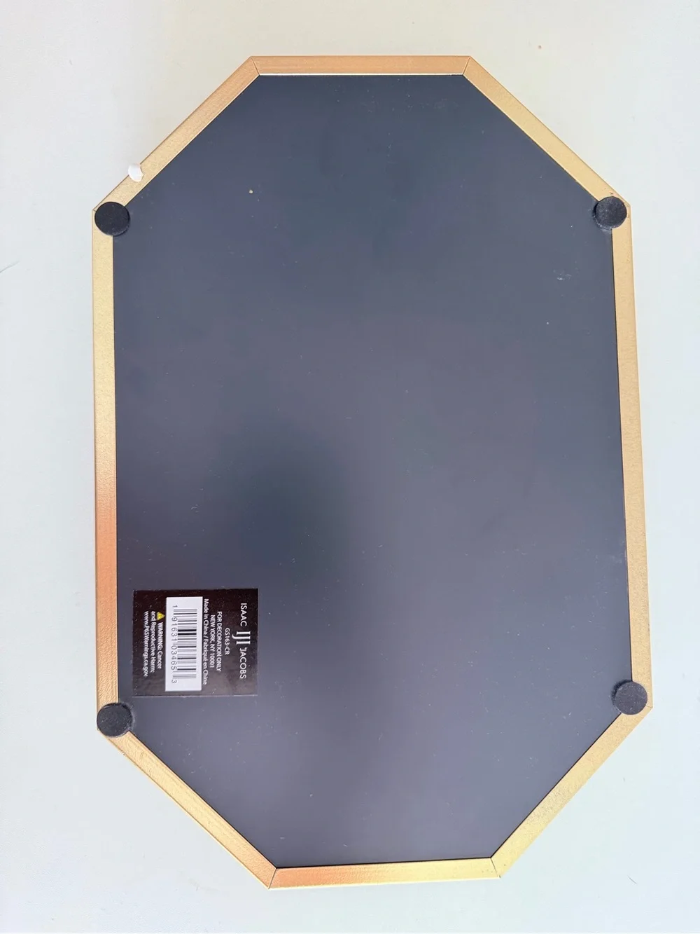 Isaac Jacobs Gold Mirrored Octagon Decorative Vanity Serving Tray